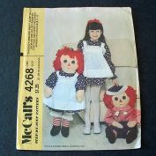 McCall's 1974 Raggedy Ann Andy 36 Inch Dolls Sewing Pattern