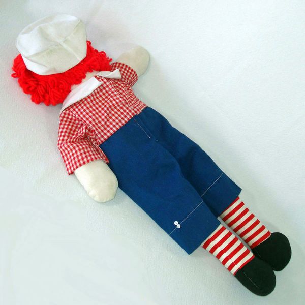 Hand Made Cloth Raggedy Andy Doll 25 Inches #2