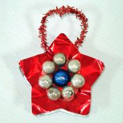 Patriotic Glass and Foil Star Christmas Ornament
