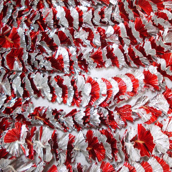 Metallic Red and Silver Foil Twist Christmas Garland 42 Feet #3