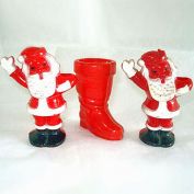 3 Hard Plastic Candy Containers Santa Claus and Boot