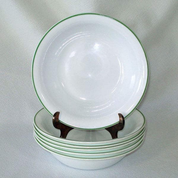 Corelle Shadow Iris Green Band Soup Cereal Bowls Set 6 #4