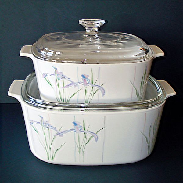 Corning Shadow Iris 5 and 3 Qt  Covered Casserole Bakers