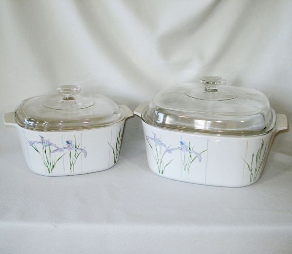 Corning Shadow Iris 5 and 3 Qt  Covered Casserole Bakers #5