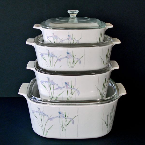 Corning Shadow Iris 5 and 3 Qt  Covered Casserole Bakers #6