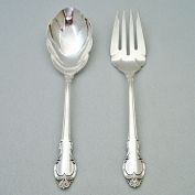 Silver Fashion Meat Fork, Casserole Spoon International Silverplate