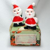 Santa Claus Christmas Candle Ring Climbers In Box 1950s Japan