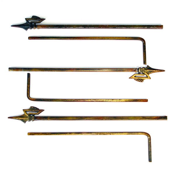 Art Deco 3 Cast Iron Winged Arrow Swing Arm Curtain Rods #2