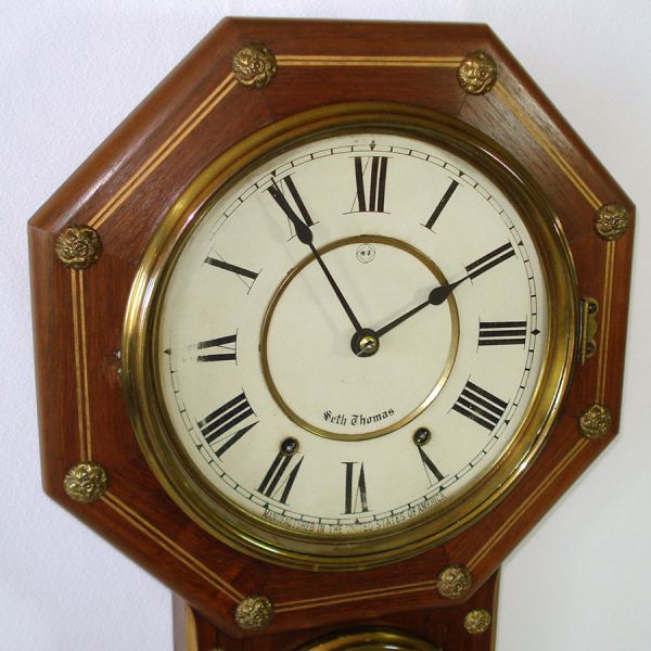 Seth Thomas Drop Octagon Wall Clock Early 1900s #2