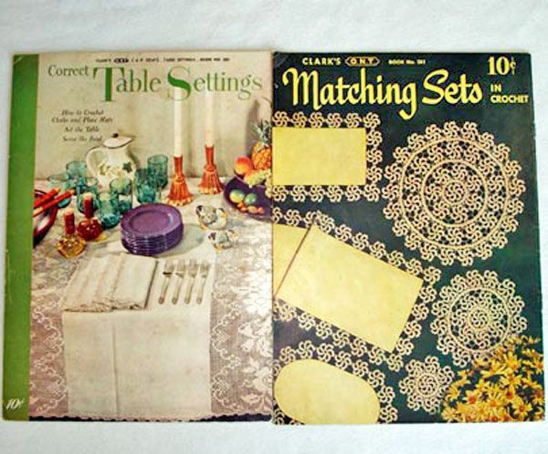 Pair Tablecloths, Table Linens Crochet Pattern Booklets #2