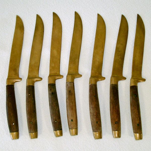 Brass and Rosewood 29 Piece Thai Flatware Set With Case #6
