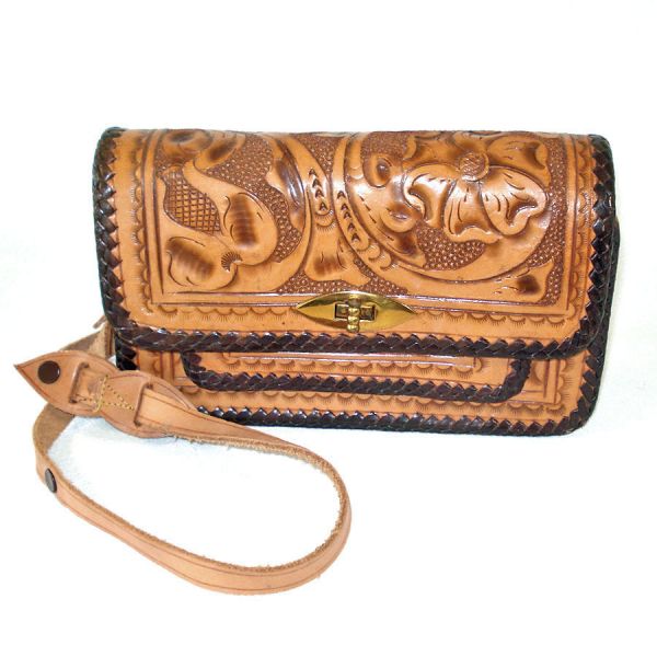 Tooled Leather Western Style Purse with Bonus Wallet #2