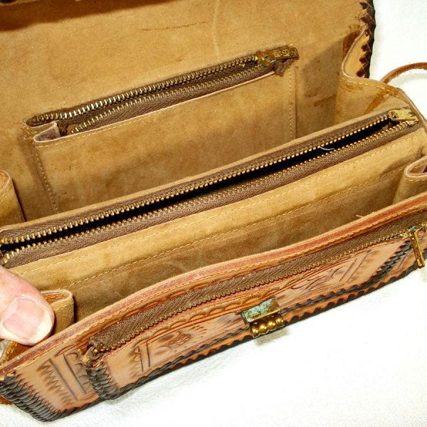 Tooled Leather Western Style Purse with Bonus Wallet #5