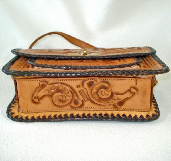 Tooled Leather Western Style Purse with Bonus Wallet #6