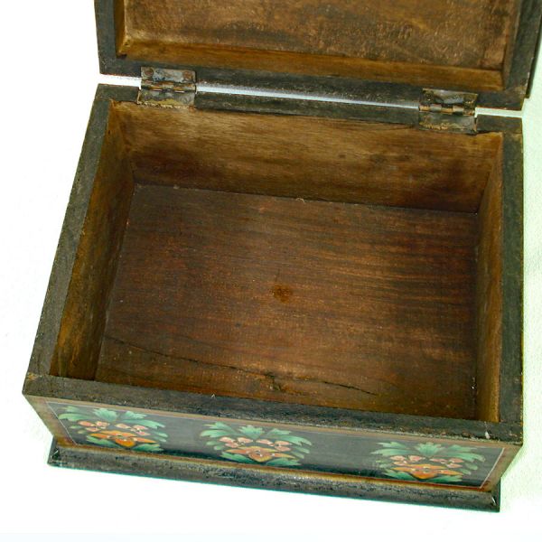 Antique Tole Painted Wood Keepsake Box #5