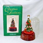 Gorham 1985 Musical Christmas Tree Under Glass Dome