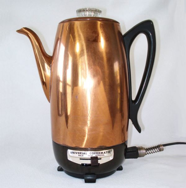 Universal Copper 1950s Electric Coffee Percolator #7