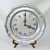 Wilton Amertale Pewter Wall Clock Queen Anne Pattern