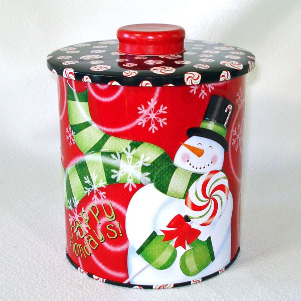 Wilton Cookie Cutters in Tin Christmas Snowman Cookie Jar #3