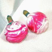 Cabbage Rose and Rosebud Figural Christmas Light Bulbs