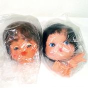 Two Soft Vinyl Craft Doll Heads 2.5 Inches