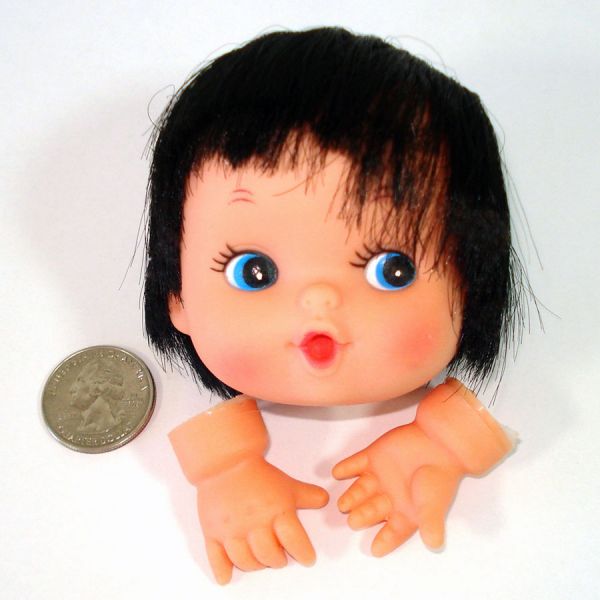 Two Soft Vinyl Craft Doll Heads 2.5 Inches #3
