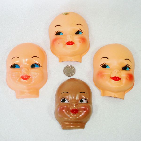 4 Mask Style Vintage Soft Sculpture Craft Doll Faces #3