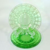 Hocking 4 Block Optic Green Depression Glass 6 Inch Plates