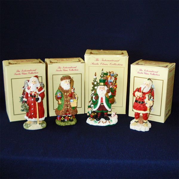 4 International Santa Claus Collection Figurines Mint in Boxes #2