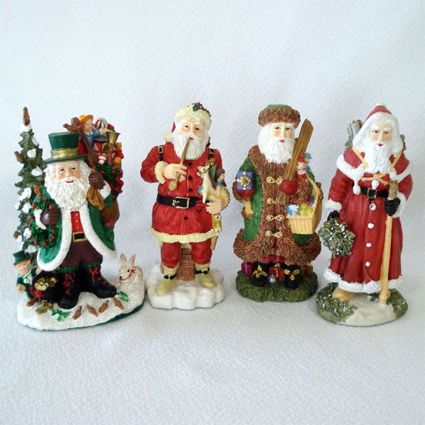 4 International Santa Claus Collection Figurines Mint in Boxes #3
