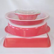 4 Piece Pyrex Bakeware Set Flamingo Pink