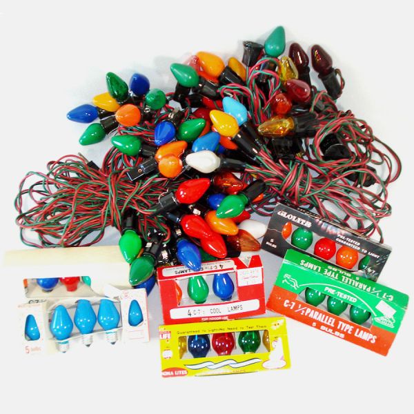 5 Strings Working C7 Christmas Lights Plus Extra Bulbs