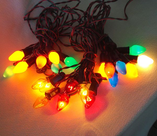 5 Strings Working C7 Christmas Lights Plus Extra Bulbs #3
