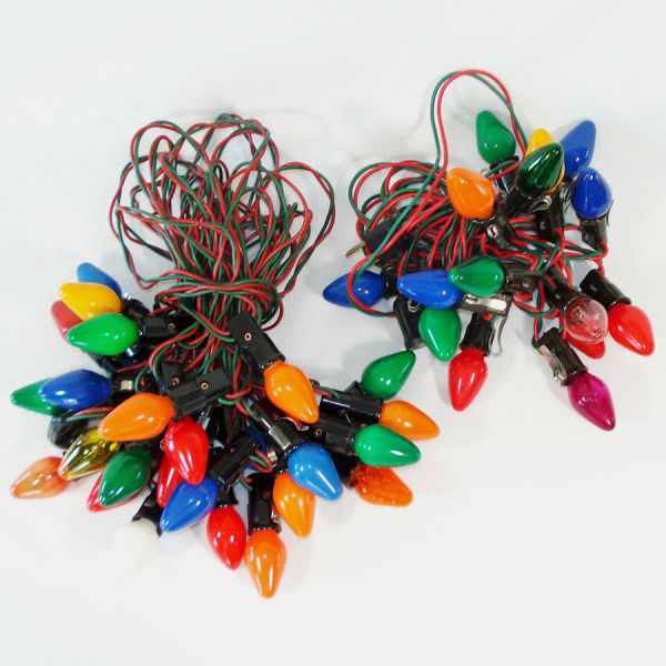 5 Strings Working C7 Christmas Lights Plus Extra Bulbs #4