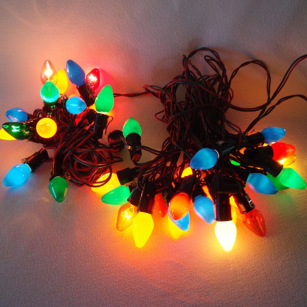 5 Strings Working C7 Christmas Lights Plus Extra Bulbs #5