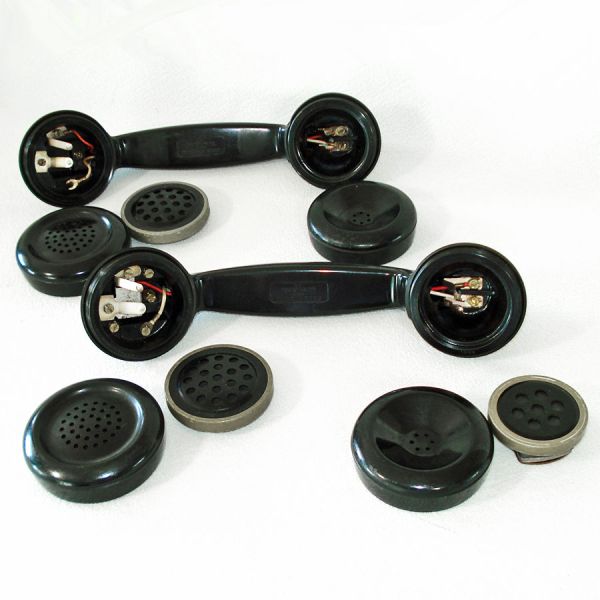 Lot Old Black Telephone Handsets for Phone Repair #3