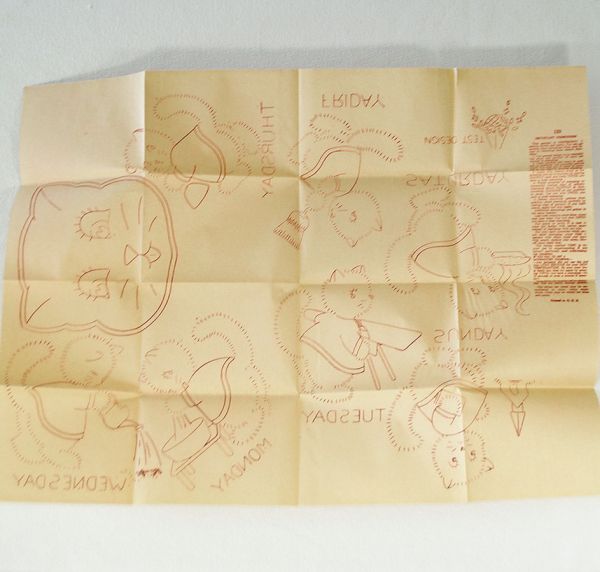 Aunt Marthas Kittens Days of the Week Iron Transfer Pattern Uncut #3