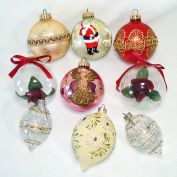 Decorated Vintage Glass Christmas Ornaments Lot of 9