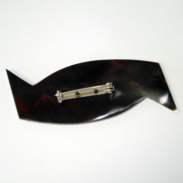 Abalone and Mother of Pearl Shell Modernist Brooch Pin #2