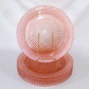 6 Miss America Anchor Hocking Pink Glass Dinner Plates