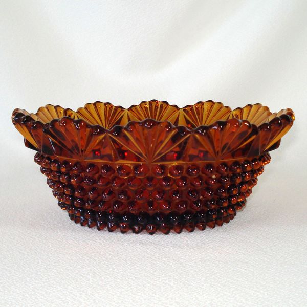 Imperial Hobnail and Fan 8 Inch Amber Bowl #2
