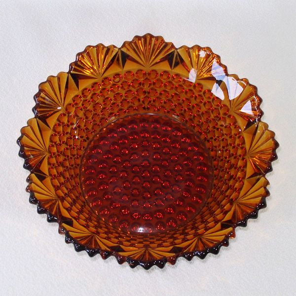 Imperial Hobnail and Fan 8 Inch Amber Bowl #3