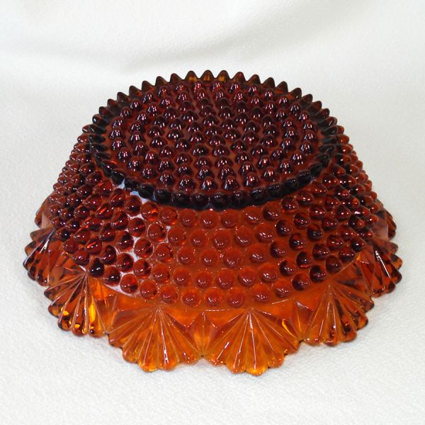 Imperial Hobnail and Fan 8 Inch Amber Bowl #4