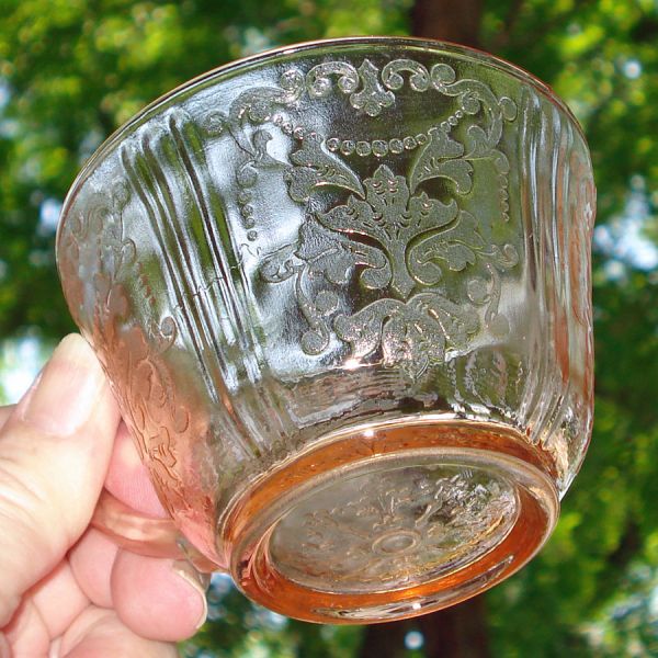 American Sweetheart Pink Depression Glass 3 Cups Saucers #4