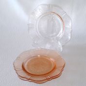 American Sweetheart Pink Depression Glass 4 Bread Plates