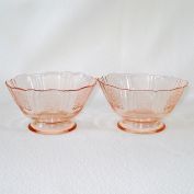 American Sweetheart Pink Depression Glass 2 Sherbet Bowls