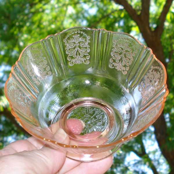 American Sweetheart Pink Depression Glass 2 Sherbet Bowls #3