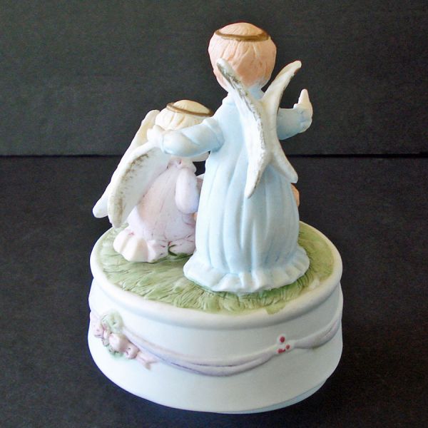 Angels, Baby Jesus Bisque Christmas Music Box #2