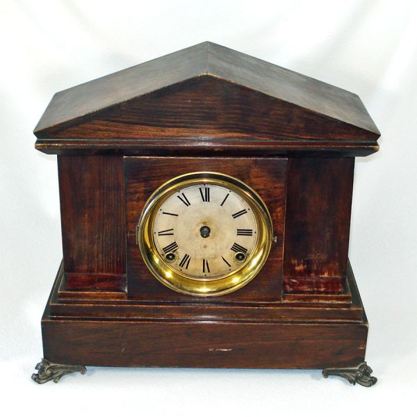 Ansonia Antique Wood Mantle Clock for Parts or Repair