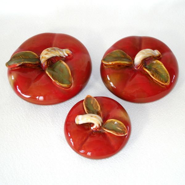 Ceramic Apples Kitchen Canisters Set of 3 #3